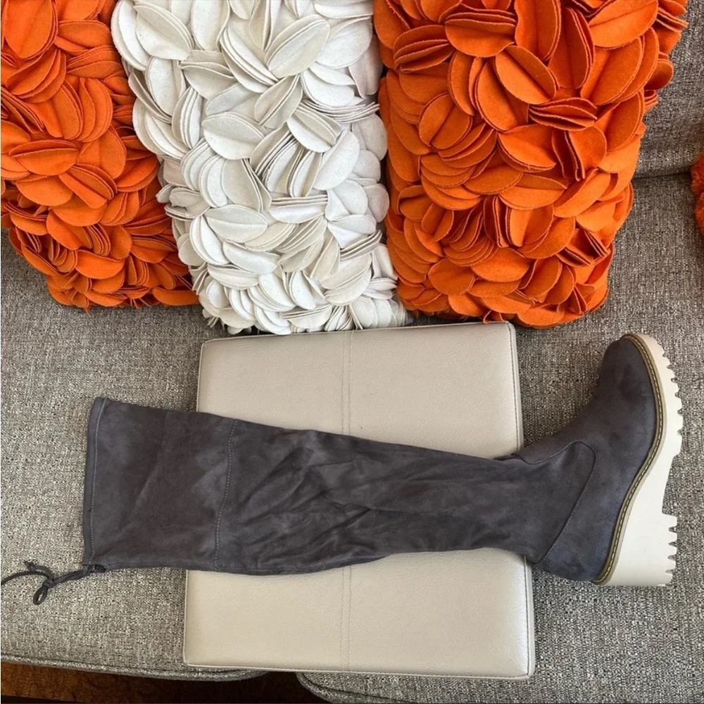 ❣️🆕Nicole Miller Grey Faux Suede Over The Knee Boots❣️